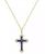 颜色: Sapphire, Macy's | Lab-Grown Blue Sapphire (3/4 ct. t.w.) & Lab-Grown White Sapphire (1/10 ct. t.w.) Ornate Cross 18" Pendant Necklace in 14k Gold-Plated Sterling Silver (Also in Lab-Grown Emerald)