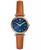 颜色: Brown, Fossil | Women's Carlie Mini Leather Strap Watch 28mm