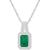 颜色: Emerald, Macy's | Emerald (1/2 ct. t.w.) & Diamond (1/8 ct. t.w.) Halo 18" Pendant Necklace in Sterling Silver (Also in Ruby & Sapphire)