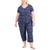 商品Charter Club | Plus Size Cotton Essentials Pajama Set, Created for Macy's颜色Medieval Blue Dot Floral