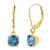 颜色: londen blue topaz, MaxColor | Solid 10K Yellow Gold Cushion Cut Dangle Gemstone Leverback Earrings