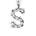 颜色: INITIAL S, Meira T | 14K White Gold Diamond Intial Single Stud Earring