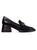 商品Tory Burch | Perrine Leather Logo Heeled Loafers颜色PERFECT BLACK
