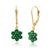 颜色: created emerald, MAX + STONE | 14k White or Yellow Gold Gemstone Flower Dangle Leverback Earrings