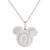 商品Disney | Mickey Mouse Cubic Zirconia Initial Pendant 18" Necklace in Sterling Silver颜色Q
