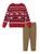 商品Andy & Evan | Little Boy's & Boy's Jacquard Holiday Sweater & Pants Set颜色RED