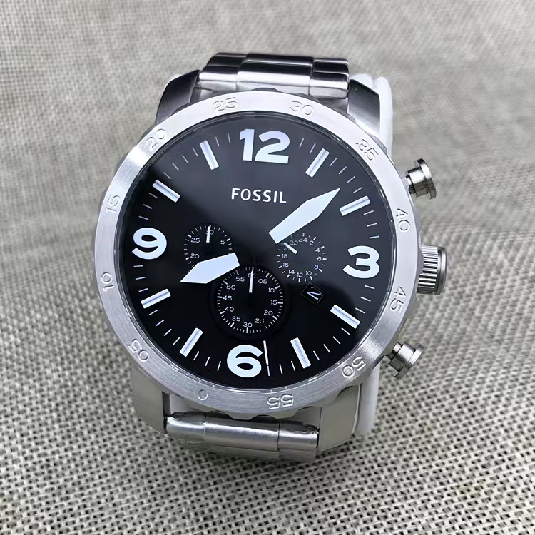 商品Fossil | FOSSIL手表皮带三眼计时石英大男表JR1487JR1354JR1504JR1401包邮颜色银色钢带