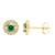 颜色: green, A&M | 14k Yellow Gold 8mm CZ Halo Stud Earrings, with Pushback, Women’s, Unisex