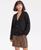 颜色: Deep Black, On 34th | Women's Saddle Sleeve V-Neck Cardigan, Macy's Exclusive