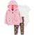 Carter's | Baby Girls Little Hooded Faux Fur Cardigan, Bodysuit and Pants, 3 Piece Set, 颜色Pink