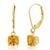 颜色: citine, MaxColor | Solid 10K Yellow Gold Cushion Cut Dangle Gemstone Leverback Earrings