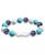 颜色: Blue Multi, Macy's | Genuine Stone Bead Biwa Pearl Stretch Bracelet