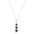 商品MAX + STONE | 14K White Gold 3-Stone Round Gemstone Journey Pendant Necklace with Cable Chain颜色created blue sapphire