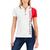 商品Tommy Hilfiger | Women's Colorblocked Logo Zip Polo Shirt颜色Bright White Multi