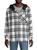 color BLACK_WHITE, RON TOMSON | Plaid Hooded Shirt Jacket