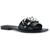 商品Marc Fisher | Marc Fisher Womens Rosely Leather Slip On Slide Sandals颜色Black Leather