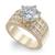 Charter Club | Crystal Triple-Row Ring in Fine Silver Plate or Gold Plate, Created for Macy's, 颜色Gold