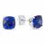 颜色: created blue sapphire, MAX + STONE | Sterling Silver 6MM Cushion Cut Checkerboard Gemstone Stud Earrings