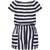 商品第1个颜色Navy Blazer, Tommy Hilfiger | Big Girls Striped Off-Shoulder Shorts Romper