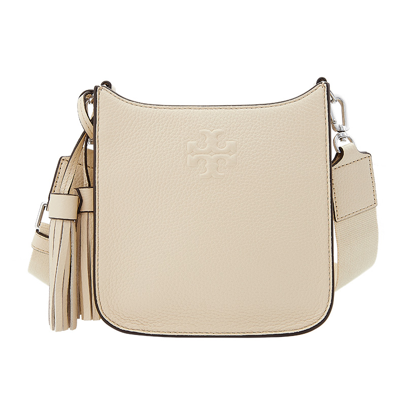 color 米色, Tory Burch | 托里·伯奇TORY BURCH  奢侈品 TB女士THEA米色皮质时尚流苏单肩斜挎包 84774-122