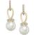 商品Charter Club | Imitation Pearl and Pavé Drop Earrings, Created for Macy's颜色White