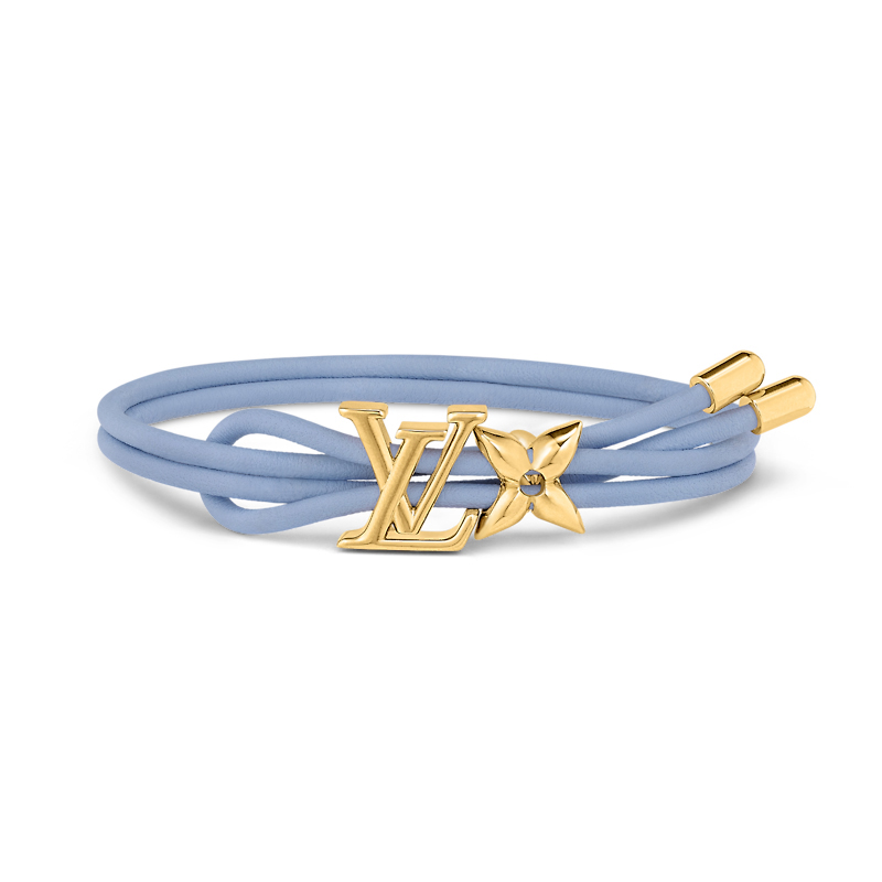 Louis Vuitton | 【预售十天】路易威登 23新款Bloom女士抛光金属开合皮革手镯（六色可选）, 颜色蓝色