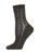 color Black | Size: 9-11, Memoi | Metallic Ivy Pointelle Cotton Blend Anklet Socks