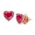 商品Kate Spade | Gold-Tone Stone Heart Stud Earrings颜色Red