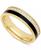 颜色: Black/Gold-Plated, Macy's | Men's Lab-Created White Sapphire (3/4 ct. t.w.) & Ceramic Stripe Band in 18k Gold-Plated Sterling Silver (Also in Black  Sapphire)