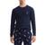 商品Ralph Lauren | Men's Waffle-Knit Long Sleeve Heritage Icon Bear Sleep Shirt颜色Cruise Navy