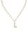 颜色: L, Ettika Jewelry | Paperclip Link Chain Initial Pendant Necklace in 18K Gold Plated, 18"