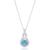 商品MAX + STONE | 14K White Gold 7mm Round Gemstone Solitary Infinity Knot Pendant, 18 inch Cable Chain颜色blue topaz