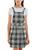 Planet Gold | Juniors Womens Woven Plaid Two Piece Dress, 颜色black plaid