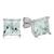 颜色: aquamarine, MAX + STONE | 10K White Gold 7MM Princess Cut Stud Earrings