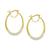 商品Essentials | Crystal Oval Hoop Earrings in Silver-Plate or Gold Plate颜色Gold