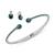 商品Givenchy | Silver-Tone 2-Pc. Set White Floating Stone & Crystal Cuff Bangle Bracelet & Matching Stud Earrings颜色Green