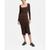 商品Mango | Women's Ribbed Knit Dress颜色Chocolate