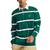 商品Nautica | Men's Relaxed-Fit Long-Sleeve Striped Rugby Polo颜色Tidal Green