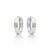 颜色: white gold peridot, MAX + STONE | 14k White or Yellow Gold Small 2.5MM Round Gemstone Huggie Hoop Earrings