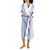 商品Charter Club | Women's Plush Faux-Fur Trim Long Wrap Robe, Created for Macy's颜色Zen Blue