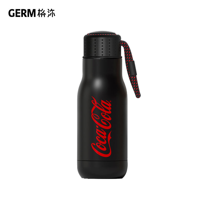 商品第2个颜色黑色, GERM | 日本GERM格沵 可口可乐联名款运动杯 保温杯 350ML（红/白/黑色） 