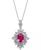 颜色: Ruby, Macy's | Sapphire (1 ct. t.w.) and Diamond (1/5 ct. t.w.) Pendant Necklace in 14k White Gold (Also Available in Ruby)