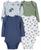 颜色: Blue Rib, Carter's | Baby Girls Long Sleeve Bodysuits, Pack of 4