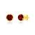 颜色: garnet, MAX + STONE | 14k Yellow Gold Roped Halo Gemstone Round Stud Earrings for Women 6mm