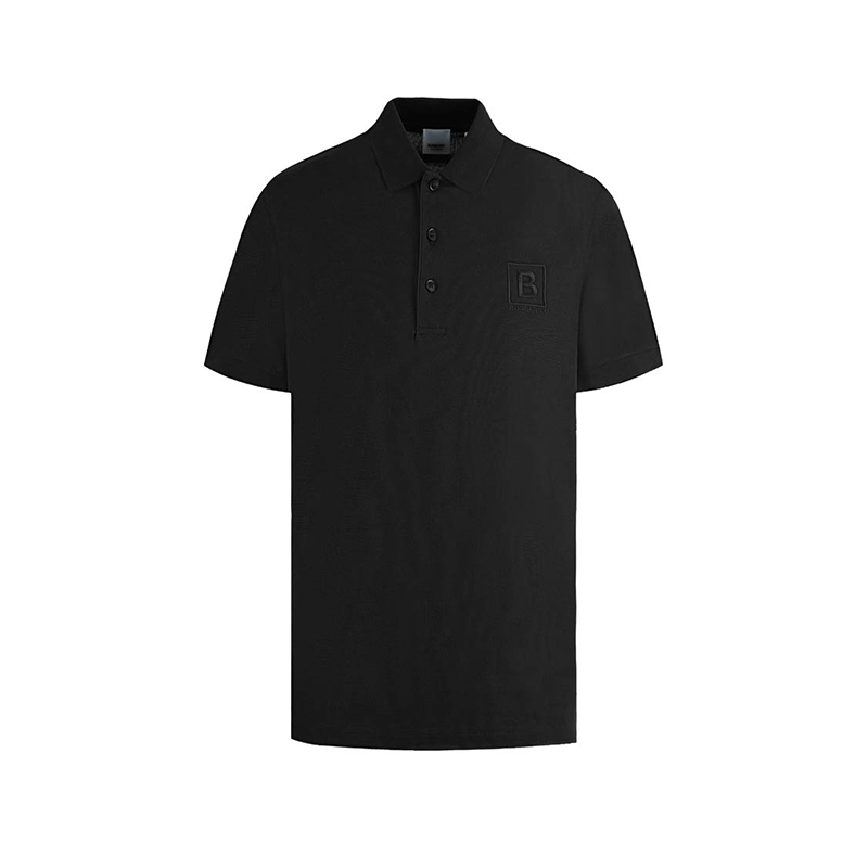 Burberry | 【现货】博柏利 男士棉质徽标短袖Polo衫80530251(3色）, 颜色黑色