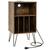 颜色: rustic brown, Hivvago | Record Player Stand with Charging Station for Living Room Bedroom