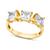 商品第1个颜色white sapphire, Paige Novick | 14K Yellow Gold 3 Stone Square Cut 5mm Gemstone Ring