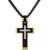 商品Esquire Men's Jewelry | Diamond Cross 22" Pendant Necklace (1/10 ct. t.w.) in Stainless Steel, Black Carbon Fiber, Created for Macy's颜色Gold-Tone