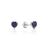 颜色: white gold created blue sapphire, MAX + STONE | 14K White or Yellow Gold 3 Prong Heart Shape Gemstone Stud Earrings