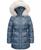 颜色: Dark Chamb, Michael Kors | Michael Kors Toddler & Little Girls Belted Stadium Puffer Jacket with Faux-Fur Trim